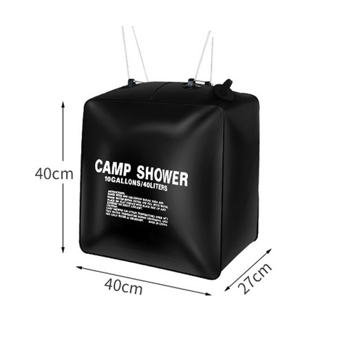 40L shower bag outdoor solar bath water bag bathing camping wash cross-border hot selling heat-absorbing waterproof PVC