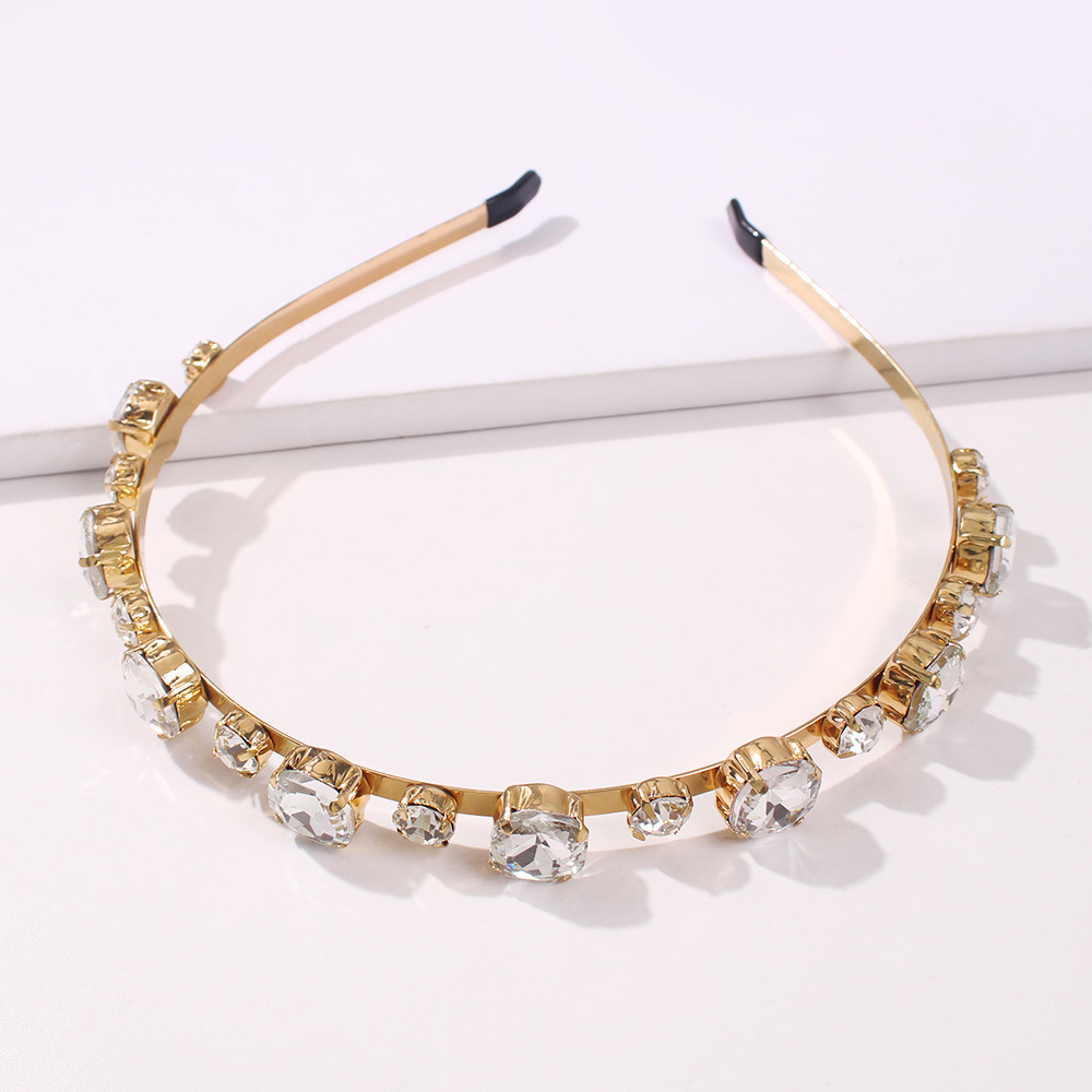 Hot Sale Alloy Inlaid Rhinestone Women Fine-edge Diamond Headband Wholesale Nihaojewelry display picture 9