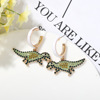 Trend fashionable cute dinosaur, metal earrings, European style, tyrannosaurus Rex