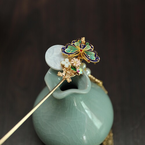 Chinese Hanfu Hair accessories Ancient tassel butterfly hairpin pin pin Han costume headdress sweet butterfly hairpin adult children ancient portrait hairpin