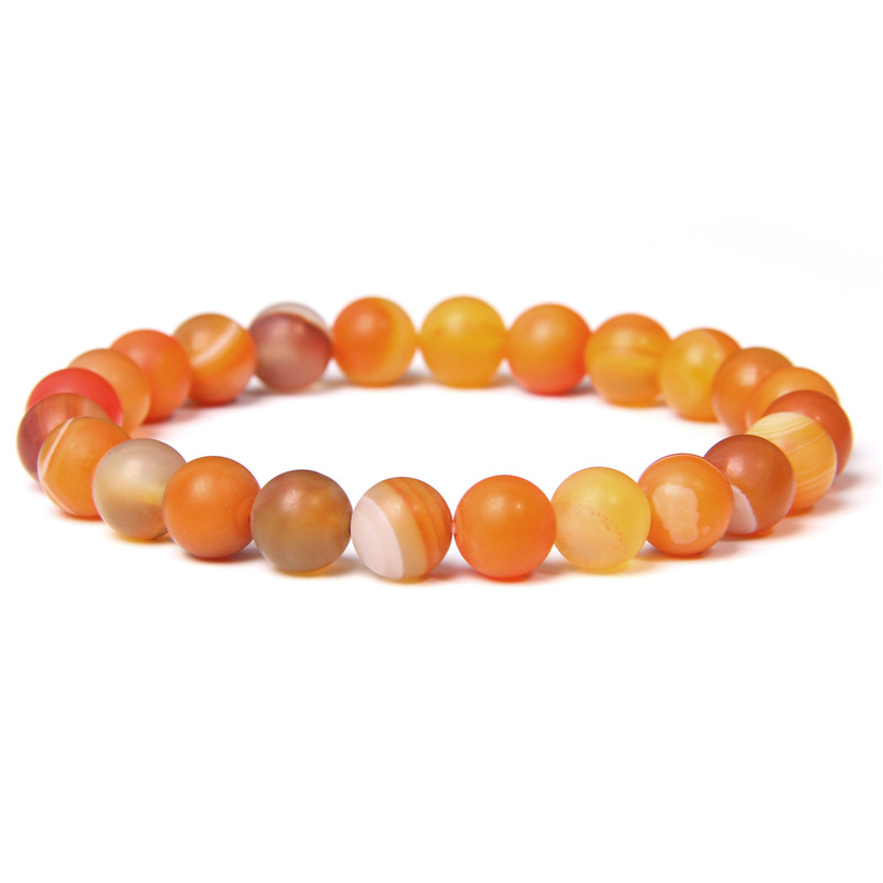 thumbnail image 1 of Amazon etsy estilo explosivo transfronterizo 8 mm natural rayado ágata cuentas de piedra pulsera perforada ágata retorcida tira naranja para hombres, 1 of 2