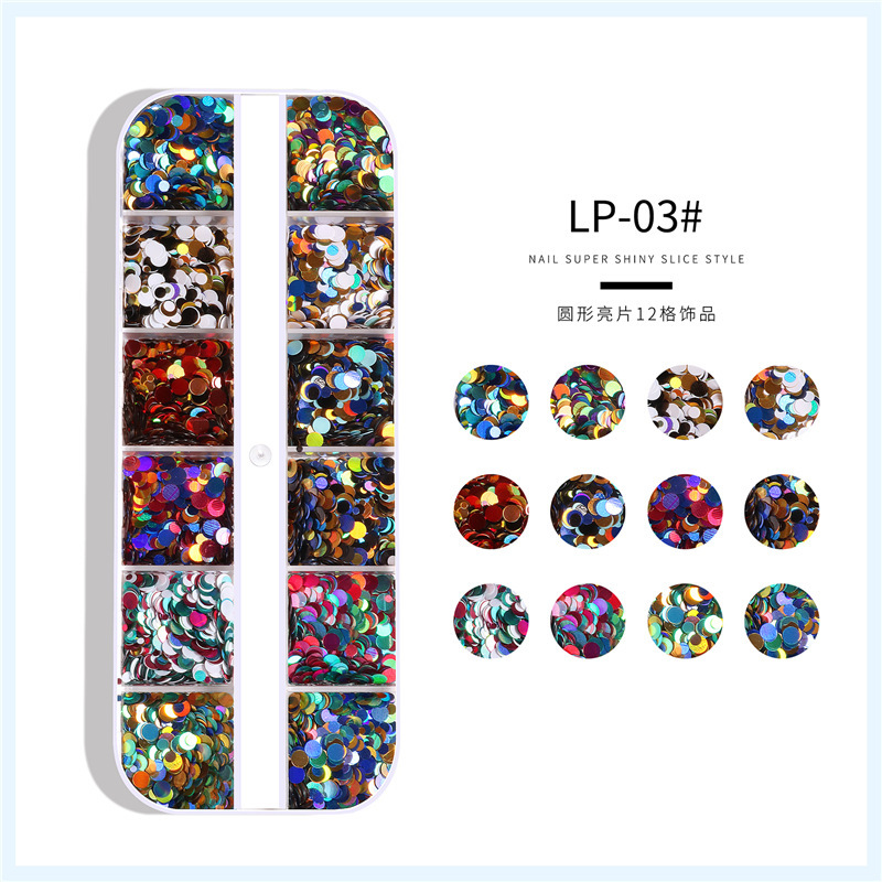 Uñas de belleza ronda lentejuelas Pequeño Libro Rojo mismo estilo Polka Dot fototerapia pegamento parche de uñas láser decoración de uñas joyería de uñas