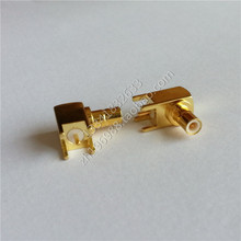 射頻同軸連接器高頻接頭SMB-JWE90度內針彎式公頭焊板PCB天線座