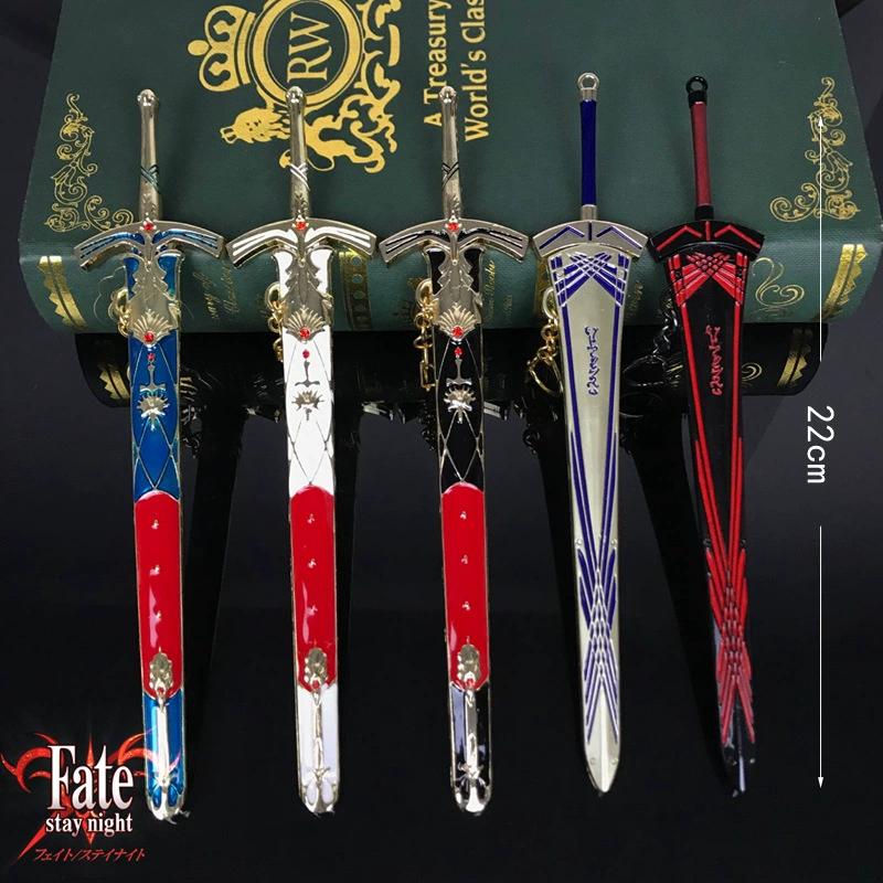 Модель оружия Fate — чёрный каменный меч, кожаная оплётка/ножны, реплика 22 см