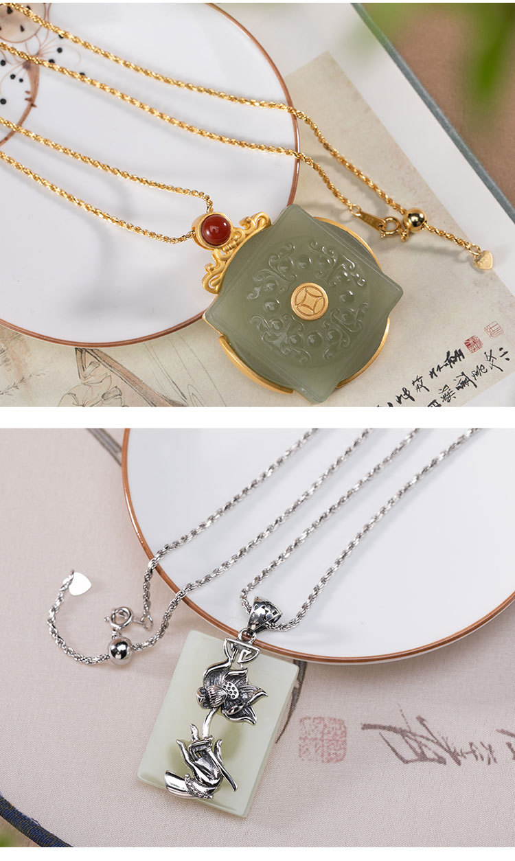 Dây chuyền xương đòn bạc S925 mạ vàng hình chữ O nhiều vòng xoắn — Kiểu bạc trơn chi tiết 4