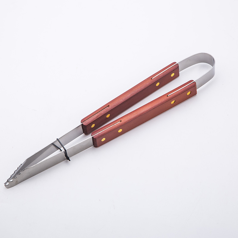 Fábrica directa de acero inoxidable barbacoa parrilla mango de madera 13 piezas tela bolsa parrilla traje al aire libre barbacoa herramientas suministros