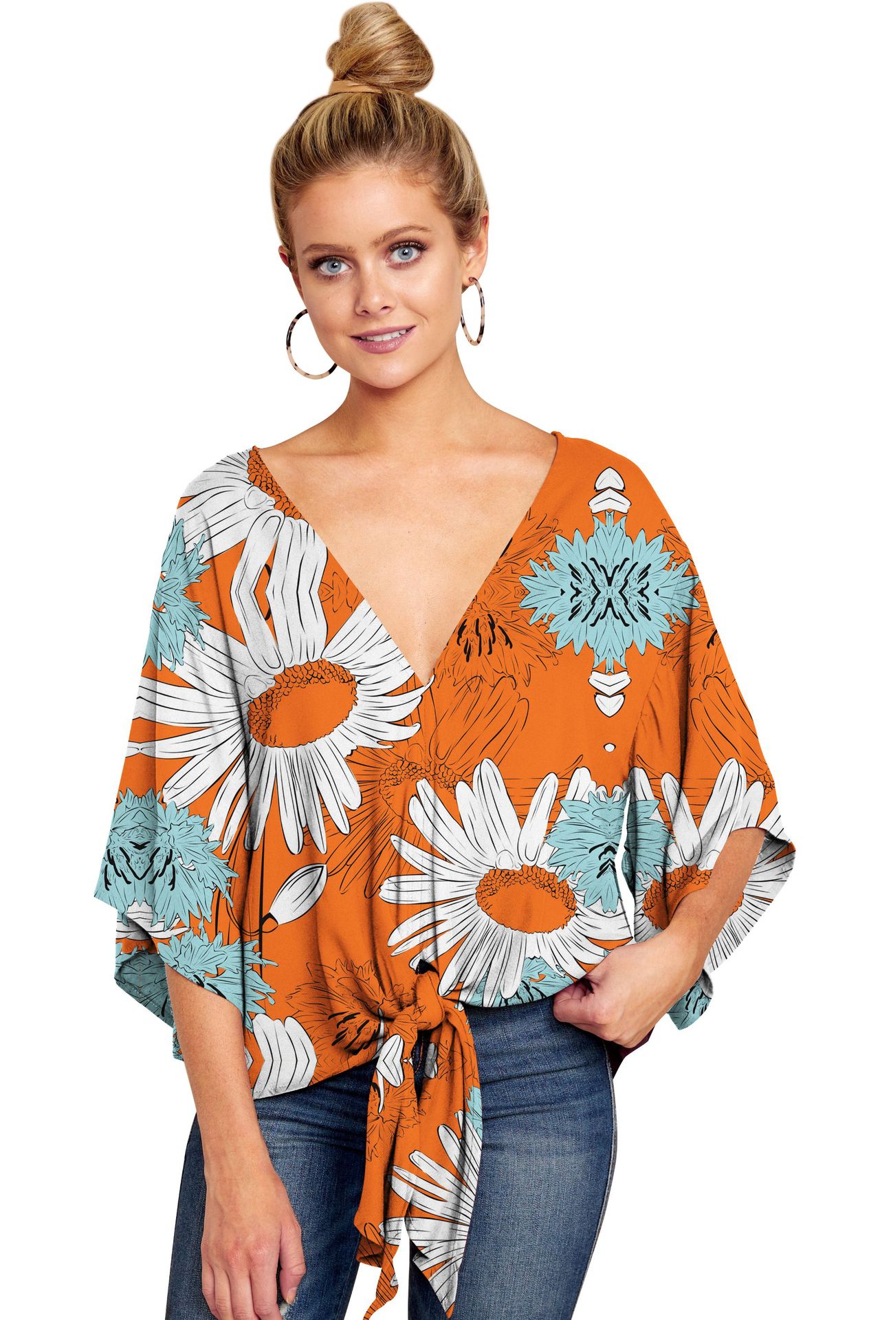 Women's Blouse Half Sleeve Blouses Elegant Printing Color Block display picture 11