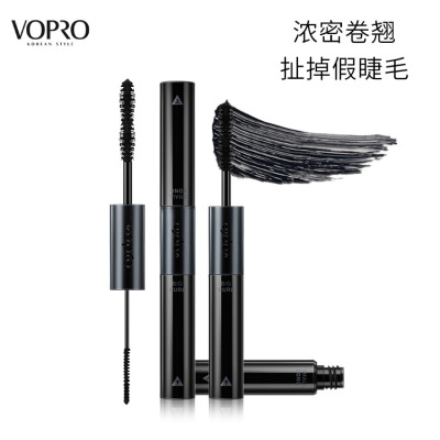 VOPRO Wei Po Thick Lengthening Double head Mascara waterproof Curl Halo Lasting Fine Brush Cosmetics