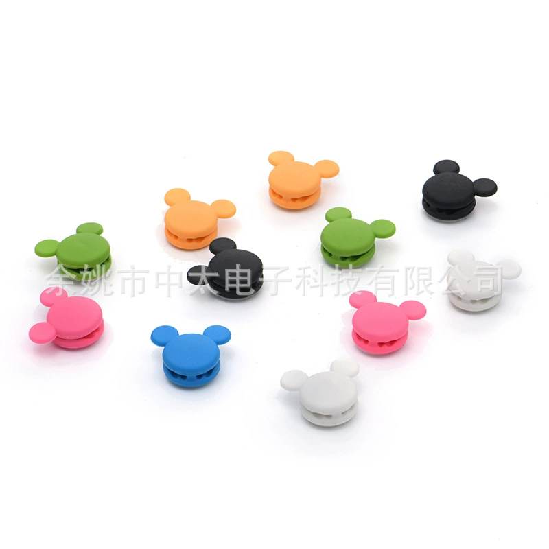 Cross -border hot -selling double -ear solid thread cartoon cute wire card buckle office learning desktop winding device