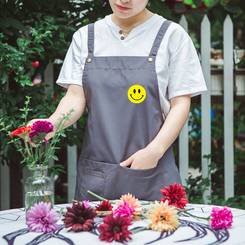 Delantal de trabajo de estilo coreano imprimible LOGO impresión servicio de cocina publicidad fruta café supermercado a prueba de aceite anti-fouling hombres y mujeres