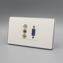 120型免焊接VGA+免焊接红黄白三色差音频插座面板 多媒体插座面板
