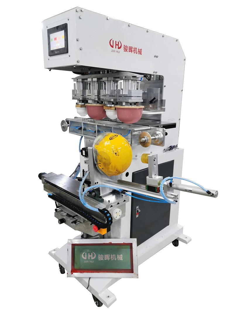 哈雷头盔四色伺服独立印头移印机