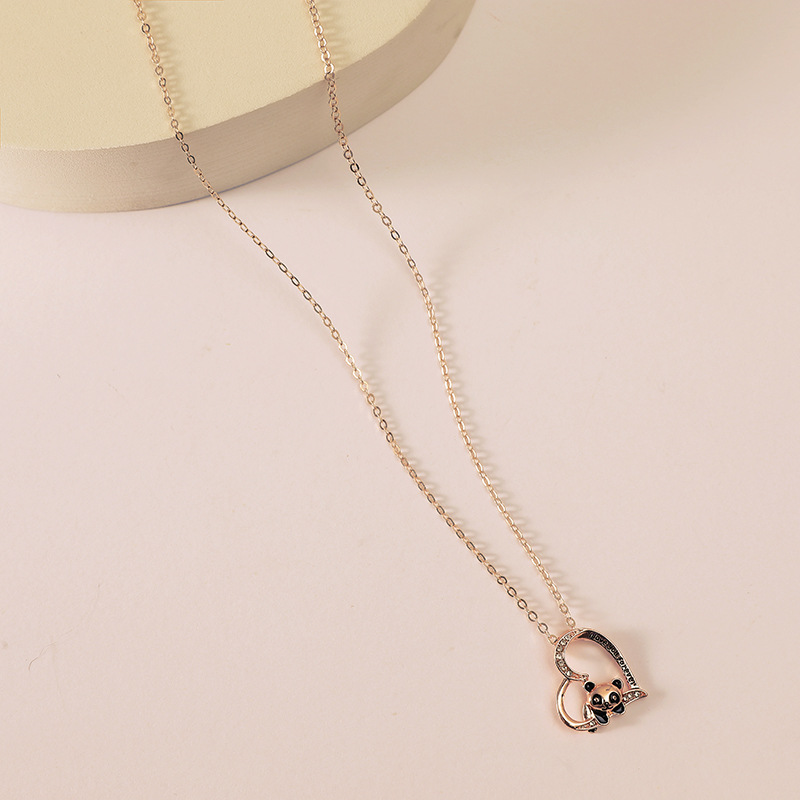 Fashion Heart Shape Alloy Plating Rhinestones Womenu0027S Pendant Necklace 1 Piece