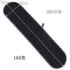 Large-eyed double-headed gloves with cotton, extended silicone insulation, thick rectangular oven gloves