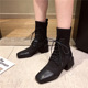 705-5 thick with Martin boots female coach of new fund of 2020 autumn winters with big yards short boots elastic woven boots