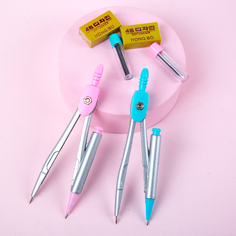 9018-1 BRÚJULAS DE estudiante traje regla herramientas de dibujo equipo de dibujo brújulas de metal de 7 piezas