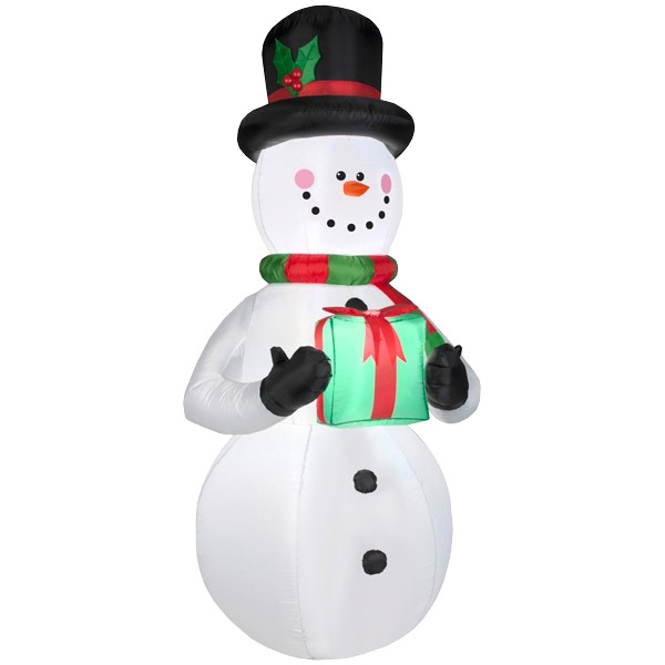 全优能节日充气圣诞老人礼品庭院装饰品防水LED发光胡须圣诞老人