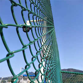 大学城篮球场安全防护隔离网护栏图片 广州湖畔包塑防锈围网厂家