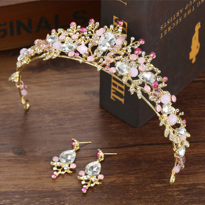 Hairpin hair clip hair accessories for women Bridegroom Crown Crystal Headband Headdress hair ornament birthday crown ornament children crown