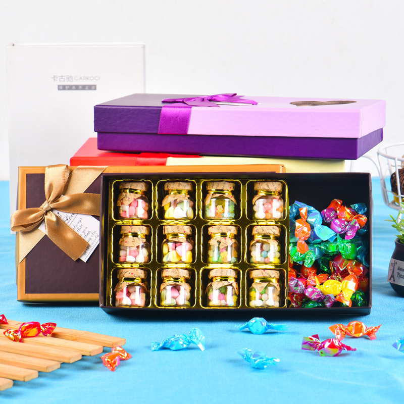 韩式创意许愿漂流瓶星星水果彩虹糖果零食礼盒装春节18瓶装礼物