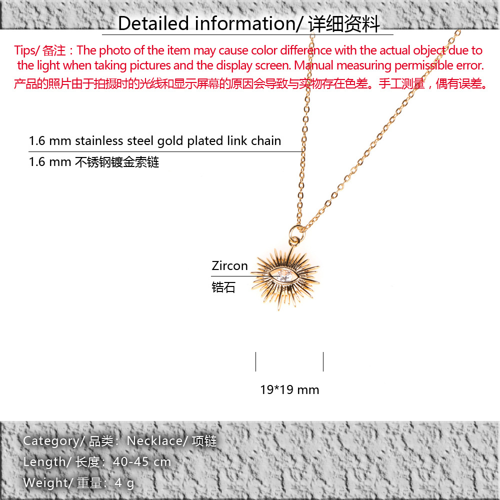 new devilu0027s eyes micro-inlaid zircon pendant short necklace