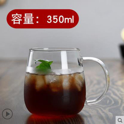 Taza de agua de vidrio de borosilicato lindo simple taza de setas mango de color con tapa de vidrio de oficina en casa taza de una sola capa