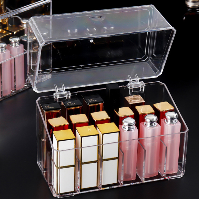 面膜收纳盒亚克力透明抽屉式口红护肤品桌面整理盒化妆品置物架详情17