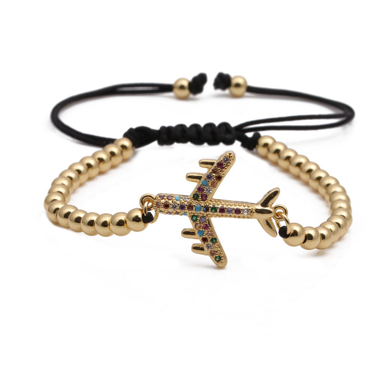 Copper Micro Inlaid Zircon Aircraft Bracelet For Women Weaving Valentine's Day Gift Wholesales Yiwu Suppliers display picture 1