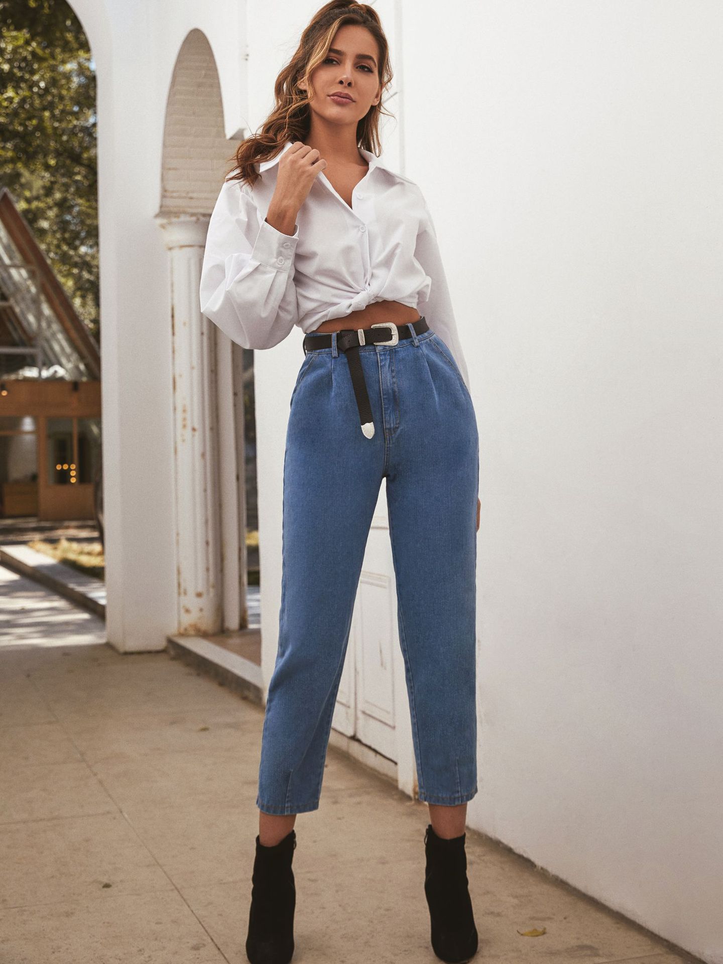 women s high-waist denim trousers nihaostyles clothing wholesale NSJM80152