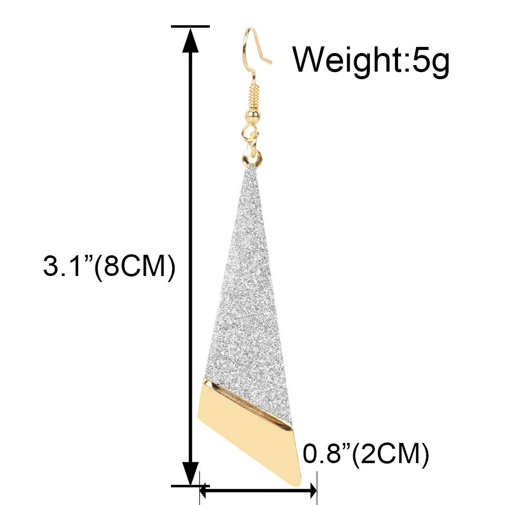 fashion earrings long triangle frosted hollow earrings personalized earrings wholesale nihaojewelry