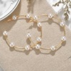 Retro big earrings from pearl, European style, suitable for import