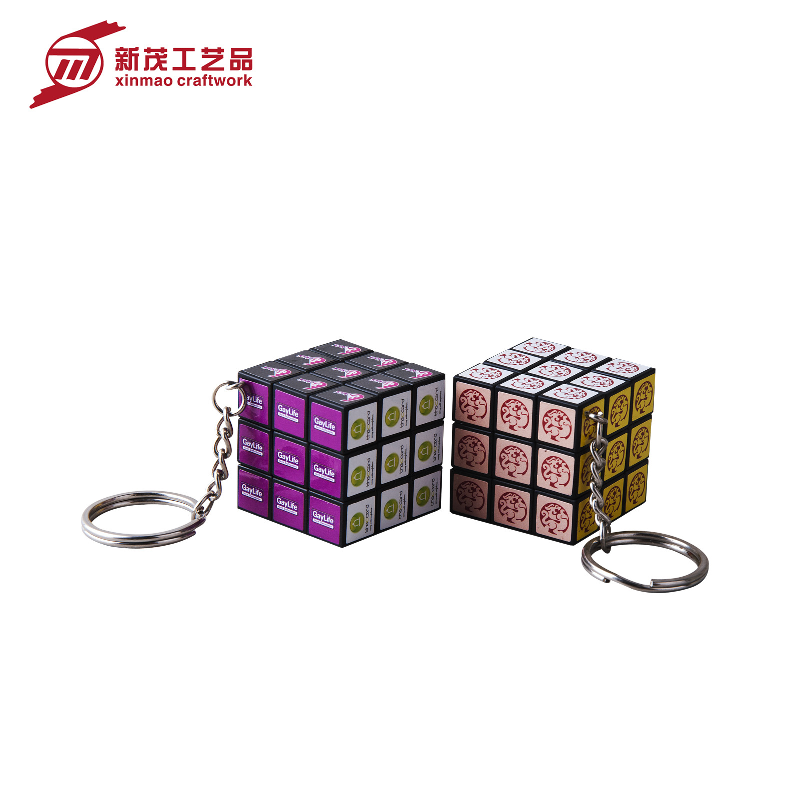 厂家直销3CM三阶钥匙扣魔方环保塑礼品料儿童益智玩具定制logo|ru
