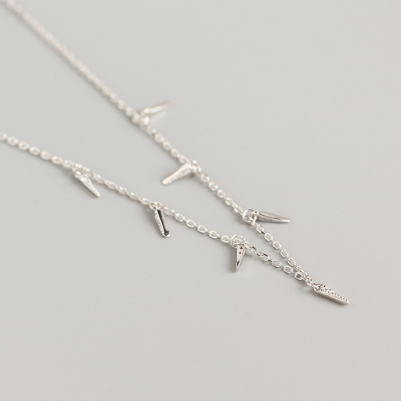 cable chain Chain Type 1 Piece Quantity Daily Occasion Simple Style Solid Color Sterling Silver Inlay Rhinestones Necklace