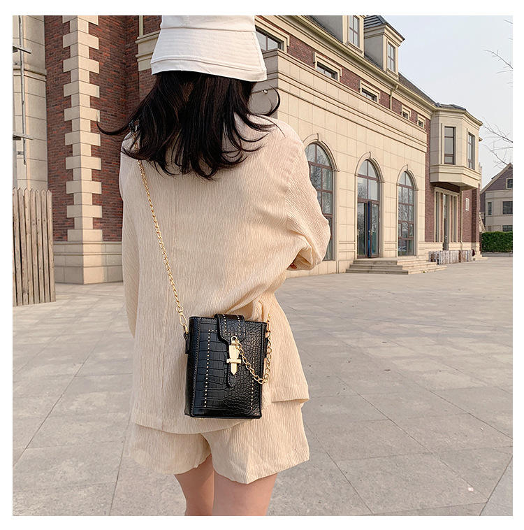 New Trendy Wild One-shoulder Messenger Chain Crocodile Pattern Mobile Phone Bag display picture 33