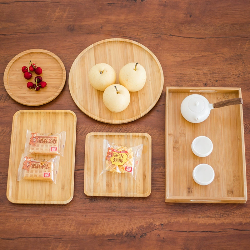 Bamboo tea tray Japanese simplicity house dry soak bamboo plate pot rectangular water cup small bamboo plate small bamboo plate tea table