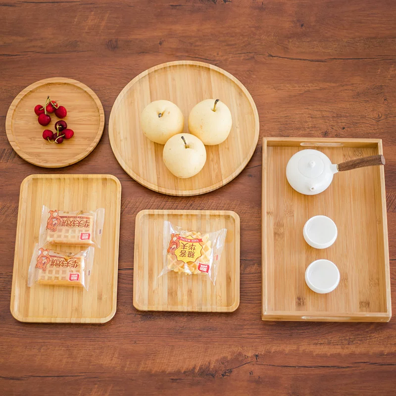 Bamboo tea tray Japanese simplicity house dry soak bamboo plate pot rectangular water cup small bamboo plate small bamboo plate tea table