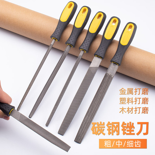 Files 6 inches, 8 inches, 10 inches, 12 inches, medium tooth triangular file, flat file, semicircle file, trimming file, woodworking tools