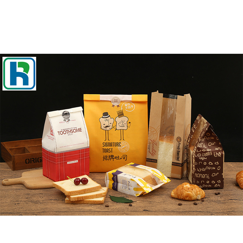 开窗透明面包吐司袋环保牛皮纸食品袋淋膜防油防水纸袋现货