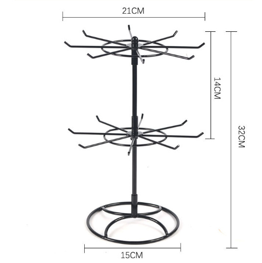 Hot Selling Rotating Jewelry Display Rack Double Necklace Rack Jewelry Storage Rack Mobile Phone Accessories Bead Hanger Wholesale display picture 2