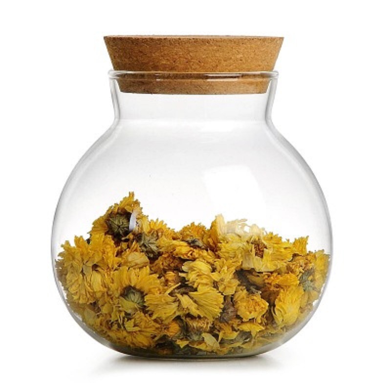 Tanque de almacenamiento de vidrio borosilicato con tapa redonda pimienta material grande almacenamiento de gran diámetro tanque sellado tanque de peces de vidrio pequeño