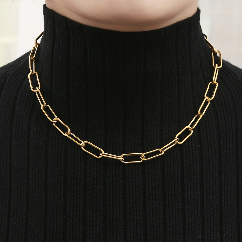 Necklace Classification Simple Style Chains Print Stainless Steel Plating Necklace
