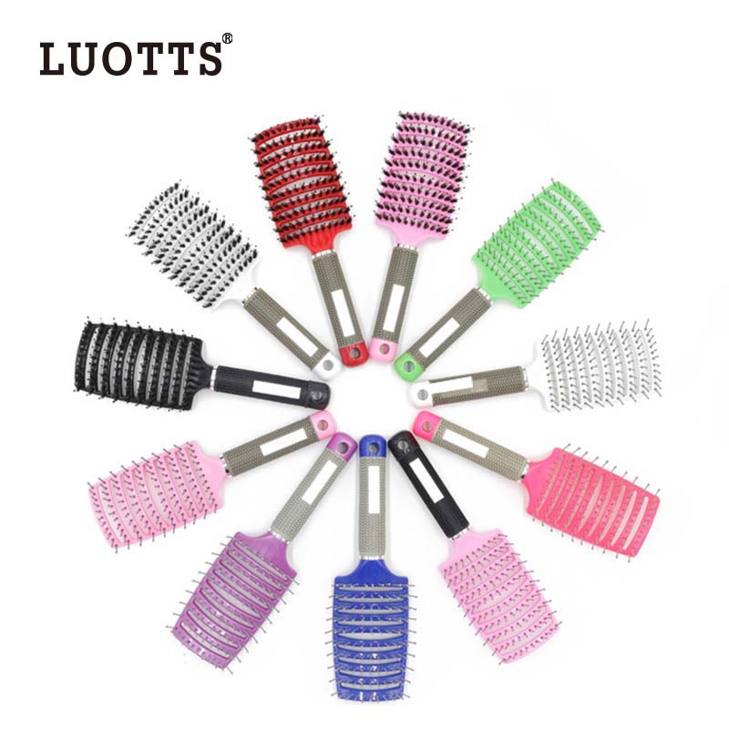 Bristle Big Bend Nine rows of comb modelling Curls Plastic Shun Fat Hairdressing Ribs comb Comb Customizable OEM