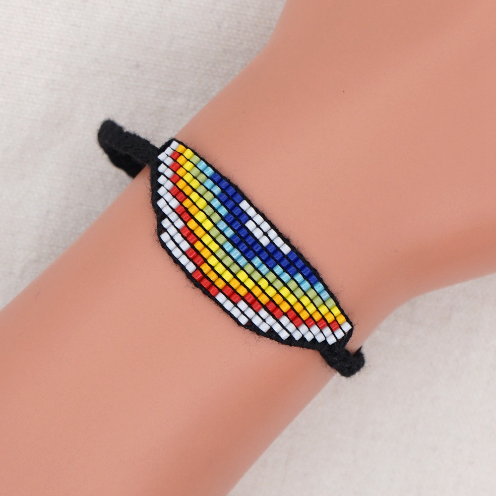 Koreanische Miyuki-reisperlen Gewebt Buntes Handperlenbesetztes Böhmisches Armband display picture 1