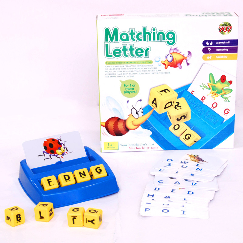 Inteligencia infantil Ciencia y educación letras juego de ortografía niños Ilustración Inglés palabra tarjeta de memoria máquina de aprendizaje