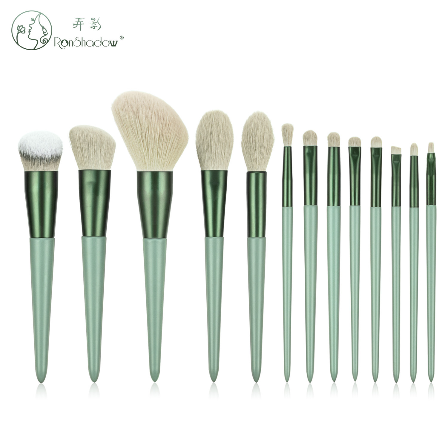 Sombra haciendo 13 pinceles de maquillaje Four Seasons verde leche té color maquillaje conjunto cepillo base cepillo de ojos herramientas de belleza