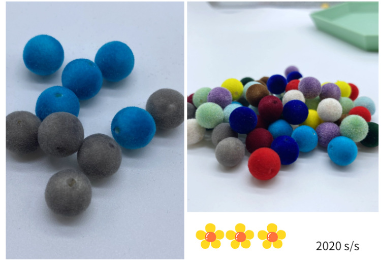 Factory direct sales of acrylic through-hole flocked round beads for diy matching and making earrings, bags, accessories and beading materials detail image 12