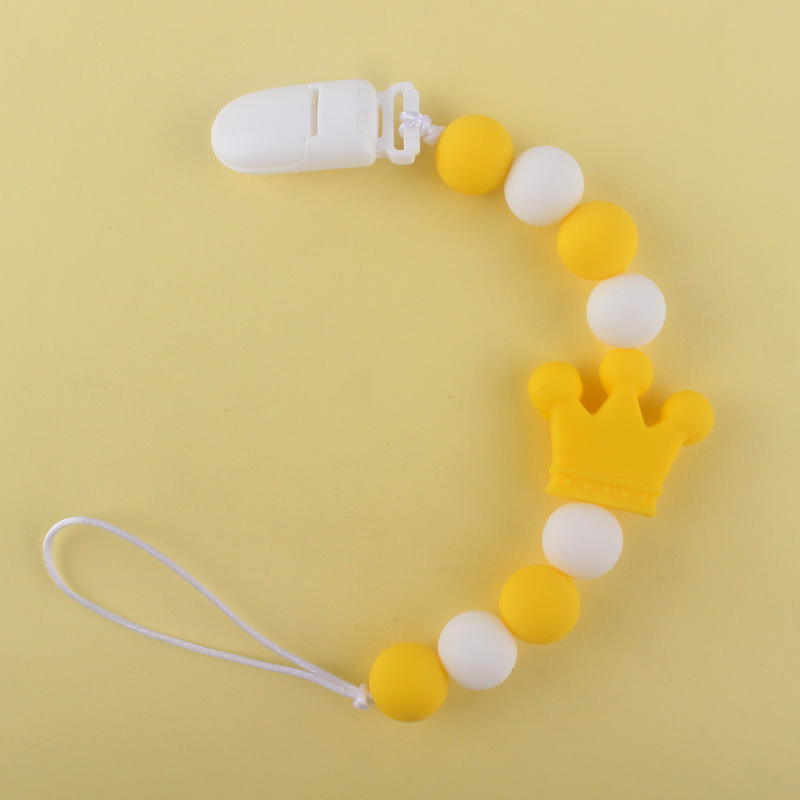 Suministros para bebés calmante clip de chupete de silicona bebé anti-gota cadena cuentas de silicona Cadena de chupete Comercio exterior Amazon Venta caliente