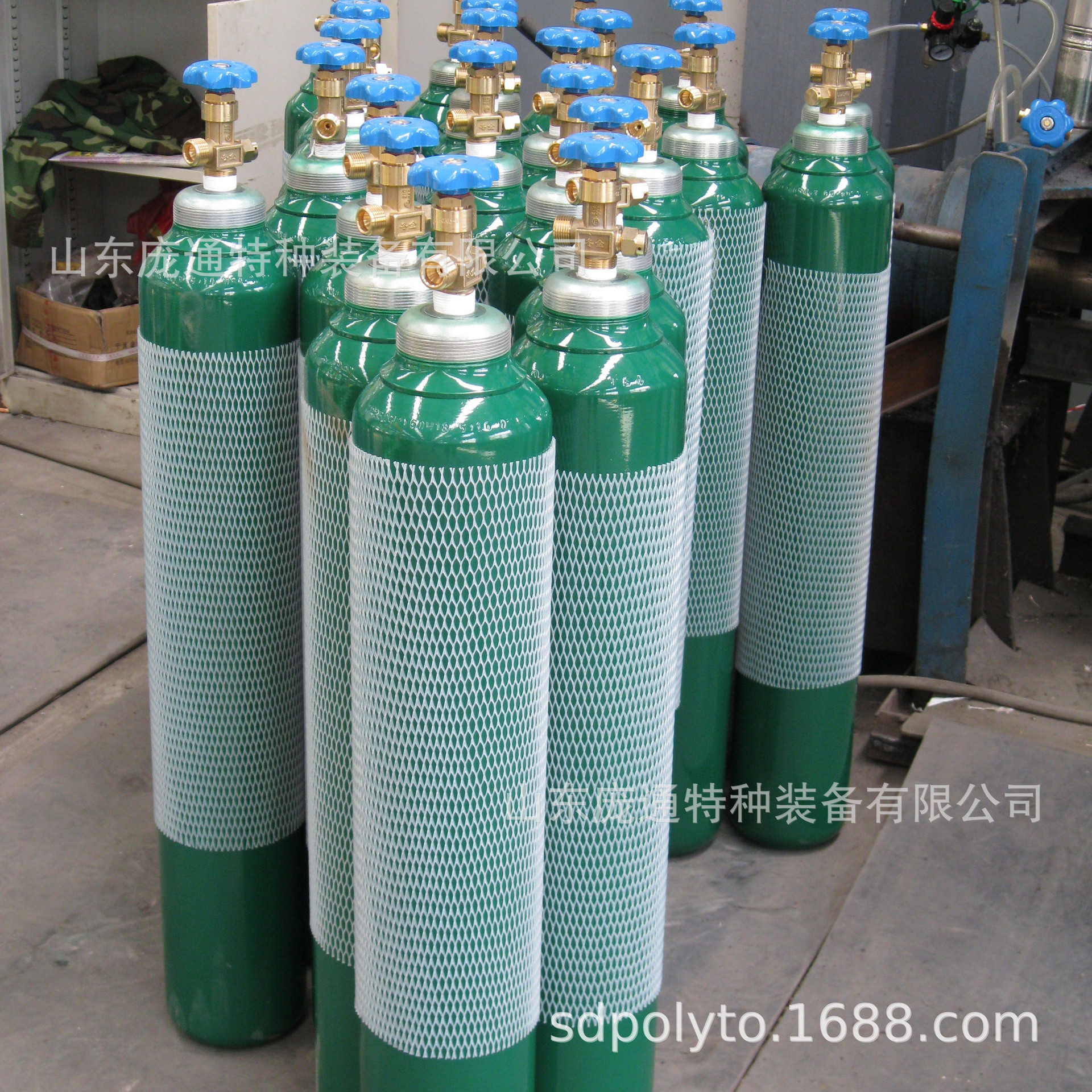 泰国用  绿色  CGA540阀门 氧气瓶 10L 钢制 无缝气瓶