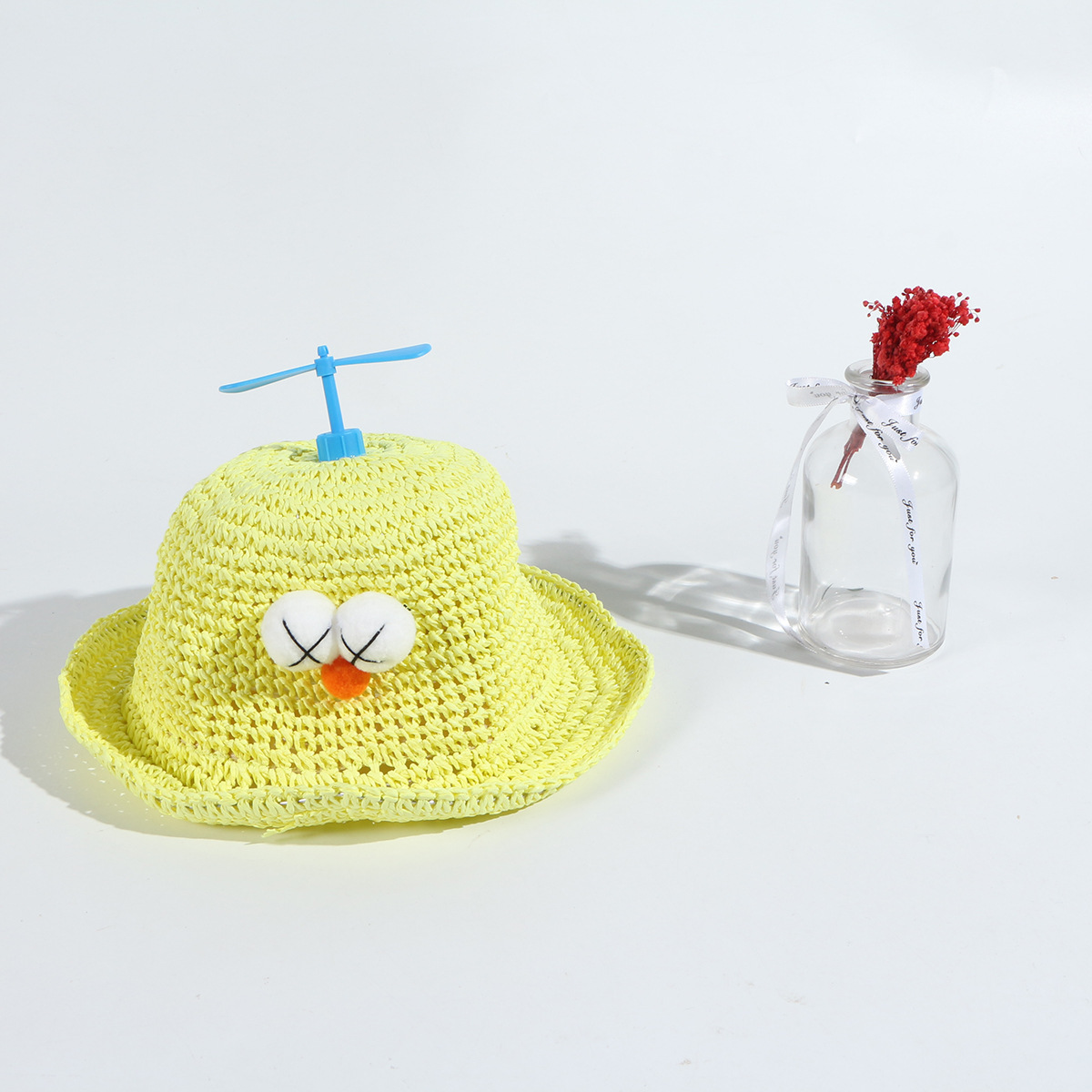 Bebé Verano Sombrero De Paja Para Niños Sombrero Para El Sol Niño Protector Solar Sombrero Niña Bambú Libélula Sombrero Para El Sol Al Por Mayor Nihaojewelry display picture 6