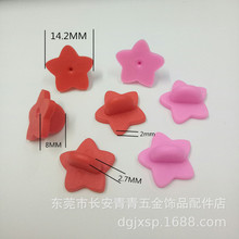 现货大红色粉色星星塑胶扣蝴蝶帽徽章徽章胶帽配件五角星徽章帽